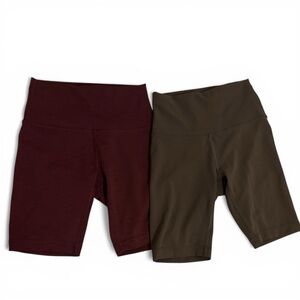 Lululemon Wunder Train High-Rise Short 8” Bundle Size 4 Maroon + Olive Everlux